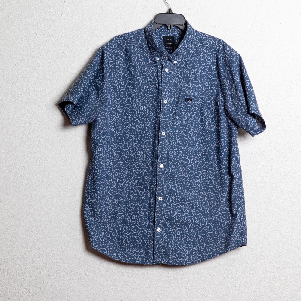 RVCA Patterned Button Down XL Blue